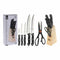 Keukenmessenset met standaard Excellent Houseware Schaar 7 Onderdelen Zwart Hout Roestvrij staal...