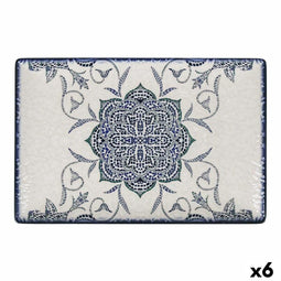 Serveerschaal La Mediterránea Rosetta Porselein Rechthoekig 30 x 20 x 2,5 cm (6 Stuks)