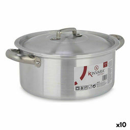Kookpot met Deksel Zilverkleurig Aluminium 3 L (10 Stuks)