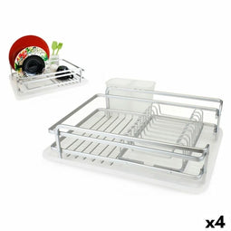 Afdruiprek voor Keukengootsteen Confortime Alluma Aluminium 43 x 32 x 12 cm (4 Stuks)