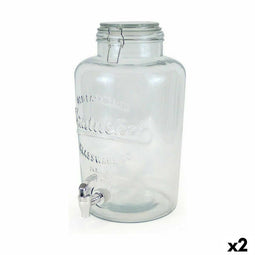 Drankdispenser La Mediterránea Kraan Glas 8 L (2 Stuks)