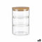 Set van stapelbare en luchtdichte voedselcontainers Transparant Bamboe 1,2 L 11,2 x 17,5 x 11,2 c...