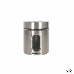 Blik Quttin Transparant Zilverkleurig Glas Staal 700 ml 10 x 10 x 12,5 cm (12 Stuks)