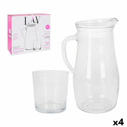 Set LAV Kruik Glazen Kristal 7 Onderdelen (4 Stuks) (7 pcs)