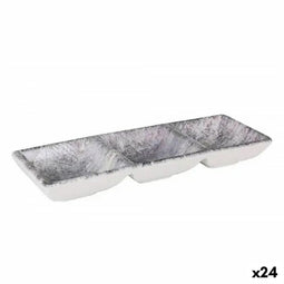 Snackdienblad La Mediterránea Stonehenge 3 Compartimenten 26 x 8,5 x 3,3 cm (24 Stuks)