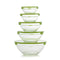 Set 5 Lunchboxen Glass EH Blauw Transparant
