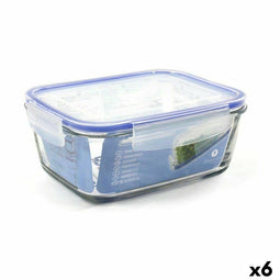 Hermetische Lunchtrommel Borgonovo Superblock Rechthoekig 21 x 16 x 8,5 cm (6 Stuks)