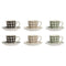 Set van 6 kopjes met schotel Home ESPRIT Groen Beige Grijs Porselein 90 ml