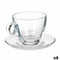 Kopje met schoteltje Transparant Glas 170 ml (6 Stuks)