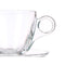 Kopje met schoteltje Transparant Glas 170 ml (6 Stuks)