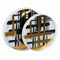 Snackdienblad Wit Zwart Gouden PVC Kristal Abstract 42 x 42 x 4,2 cm (2 Stuks)