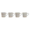 Set van koffiekopjes Home ESPRIT Wit Beige Keramiek 4 Onderdelen 180 ml