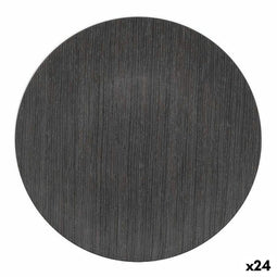 Onderbord PVC Hout Donker Ø 33 cm (24 Stuks)