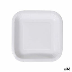 Bordenset Algon Wegwerp Wit Karton 23 cm (36 Stuks)