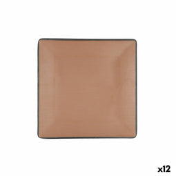 Eetbord Bidasoa Gio Bruin Plastic 21,5 x 21,5 cm (12 Stuks)