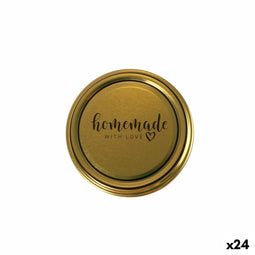 Set deksels Sarkap Homemade Gouden 6 Onderdelen 8 x 0,8 cm (24 Stuks)