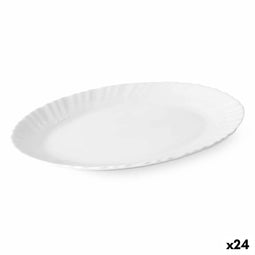 Serveerschaal Wit Glas 30,5 x 2,5 x 23,5 cm (24 Stuks)
