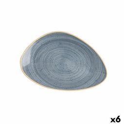 Eetbord Ariane Terra Driehoekig Blauw Keramisch Ø 29 cm (6 Stuks)