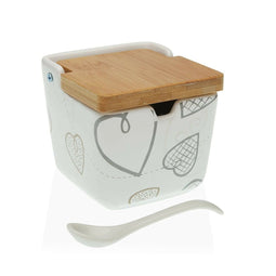 Suikerpot Versa Cozy Hartjes Keramisch (8,8 x 10,3 x 8,8 cm)