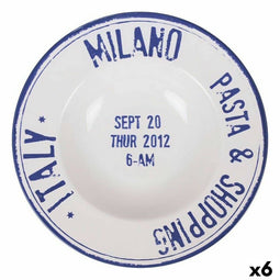 Pastabord Santa Clara Milano Porselein Ø 28 cm Blauw (6 Stuks)