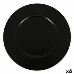 Onderbord Inde Neat Zwart Porselein Ø 32 cm (6 Stuks)