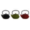 Theepot DKD Home Decor Zwart Rood Groen Roestvrij staal (3 Stuks)