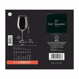 Set van bekers Chef & Sommelier Cabernet Transparant Glas 700 ml Wijn (6 Stuks)