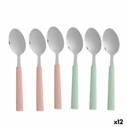 Dessertlepel set Kinvara CN-KT166096-1T Groen Roze Zilverkleurig Roestvrij staal Plastic 15,7 cm...