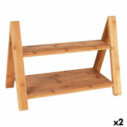 Dienblad Viejo Valle Dubbele hoogte Bamboe 39,7 x 20,3 x 18 cm (2 Stuks)