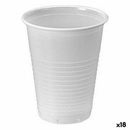 Set van herbruikbare glazen Algon Wit 50 Onderdelen 200 ml (18 Stuks)