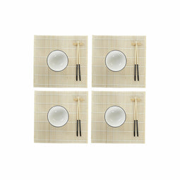 Sushi-set DKD Home Decor Bamboe Keramiek Wit Orientaals 14,5 x 14,5 x 31 cm (16 Onderdelen)