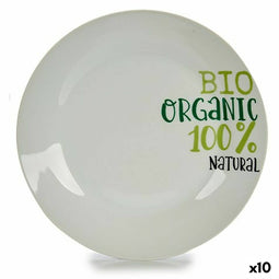 Eetbord Organic Porselein 24,4 x 2,6 x 24,4 cm (10 Stuks)