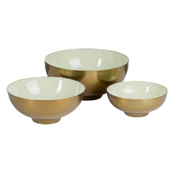 Kom 30 x 30 x 14 cm Gouden Groen Ijzer (3 Stuks)