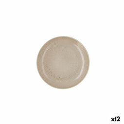Eetbord Ariane Porous Beige Keramisch Ø 21 cm (12 Stuks)