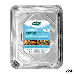 Dienblad Algon Aluminium Rechthoekig 39,9 x 33,5 x 5 cm (24 Stuks)