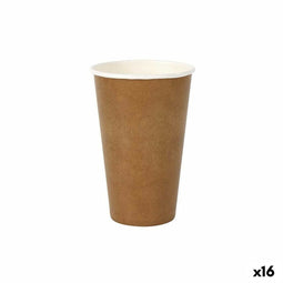 Glazenset Algon Wegwerp Kraftpapier 6 Onderdelen 450 ml (16 Stuks)