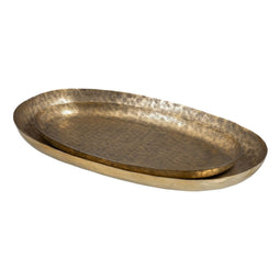 Snackdienblad 67 x 41 x 5 cm Gouden Aluminium (2 Stuks)
