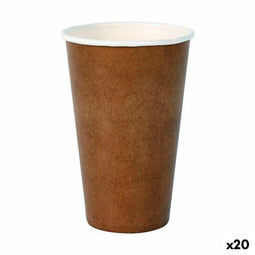 Glazenset Algon Wegwerp Karton Kraftpapier 35 Onderdelen 350 ml (20 Stuks)