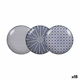 Serveerschaal Alfares Masako 20,3 x 2,5 cm Blauw (18 Stuks)