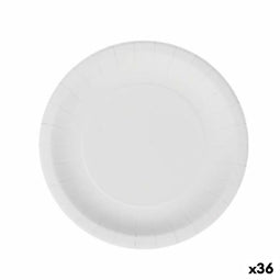 Bordenset Algon Wegwerp Wit Karton 20 cm (36 Stuks)