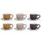 Set van koffiekopjes DKD Home Decor Geel Roze Mosterd Lila Metaal 180 ml