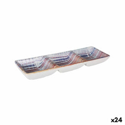 Snackdienblad La Mediterránea Boreal 3 Compartimenten 26 x 8,5 x 3,3 cm (24 Stuks)