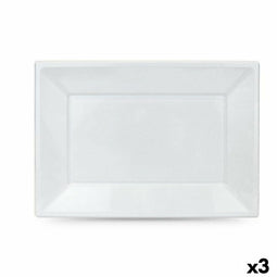 Set van herbruikbare borden Algon Wit Plastic Rechthoekig 33 x 23 cm (36 Stuks)