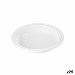 Set van herbruikbare borden Algon Wit Plastic 20,5 x 20,5 x 3 cm (24 Stuks)