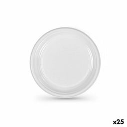 Set van herbruikbare borden Algon Wit Plastic (24 Stuks)
