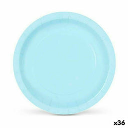 Bordenset Algon Wegwerp Karton Blauw 10 Onderdelen 20 cm (36 Stuks)