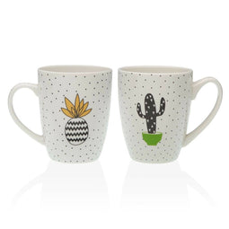 Mok Versa Cactus ananas 2 Stuks Porselein