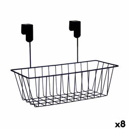 Mand voor keukenplank Zwart Ijzer 28 x 12 x 9 cm (8 Stuks)