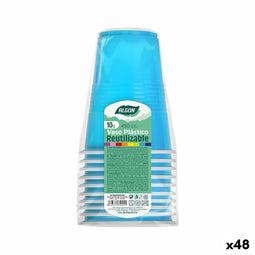 Set van herbruikbare glazen Algon Licht Blauw 48 Stuks 450 ml (10 Onderdelen)