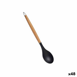 Pollepel Zwart Nylon beukenhout 7 x 2 x 32,5 cm (48 Stuks)
